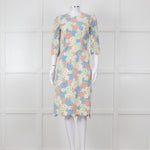 Dolce & Gabbana Pastel Pink Green  Floral Print Lace Dress