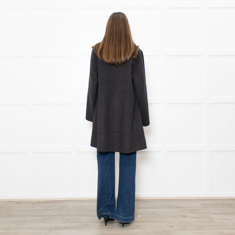 Ganni Grey Double Faced Pea Coat