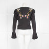 Hayley Menzies Black Knit Jumper with Fluted Sleeves