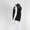 7 For All Mankind Black Cotton Silk Blend Lace Detail Top