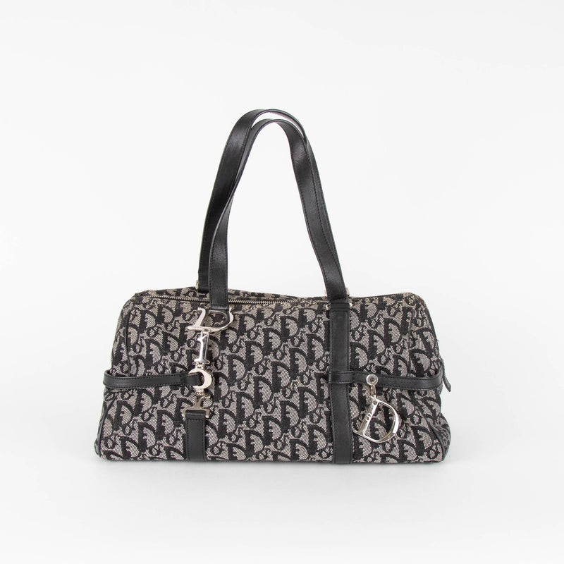 Christian Dior Blue Small Bowling Oblique Canvas Bag