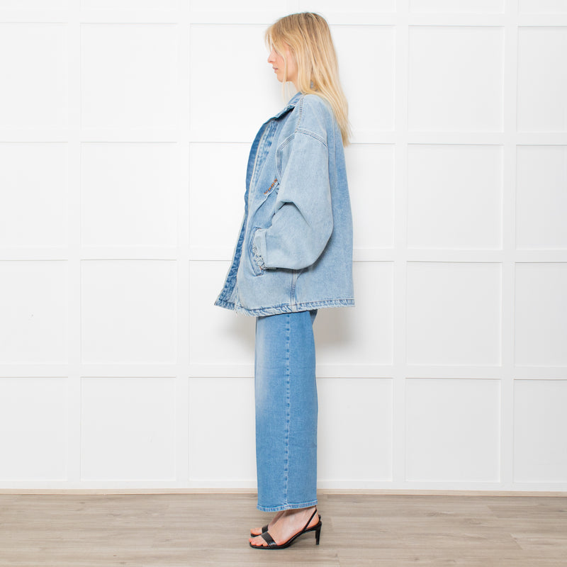 Y Project Pale Wash Denim Zip Up Jacket