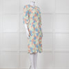 Dolce & Gabbana Pastel Pink Green  Floral Print Lace Dress