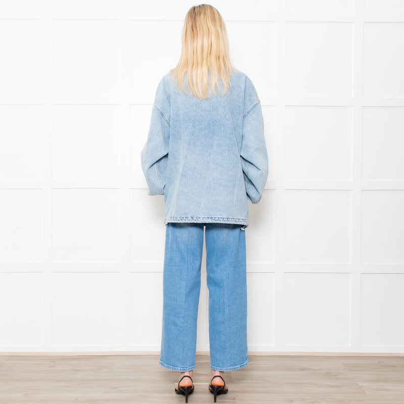 Y Project Pale Wash Denim Zip Up Jacket