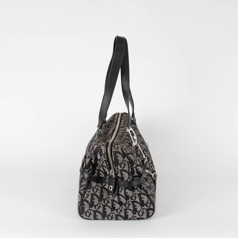 Christian Dior Blue Small Bowling Oblique Canvas Bag