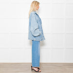 Y Project Pale Wash Denim Zip Up Jacket
