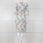 Dolce & Gabbana Pastel Pink Green  Floral Print Lace Dress