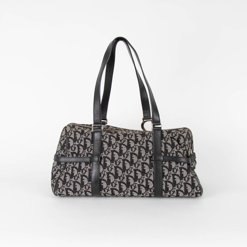 Christian Dior Blue Small Bowling Oblique Canvas Bag
