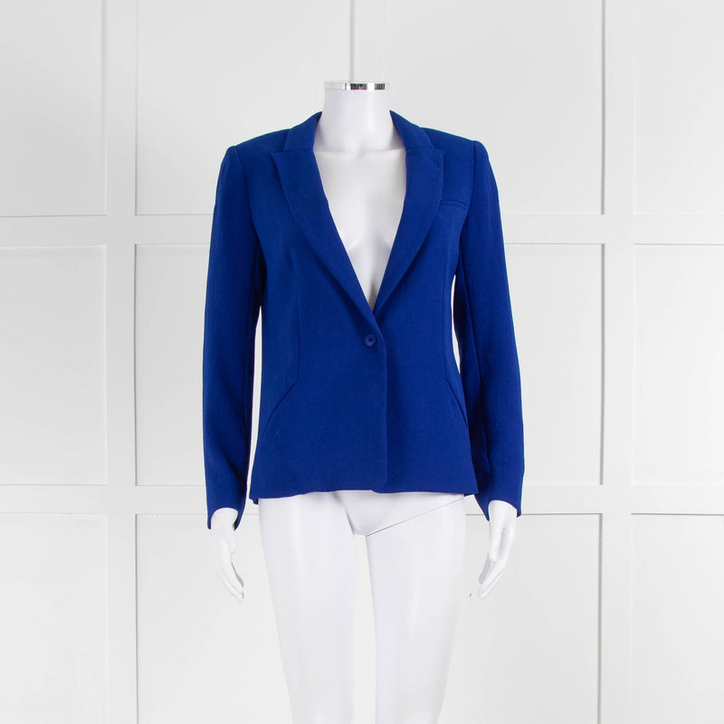 ba&sh Cobalt Blue Single Breasted Short Jacket