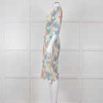 Dolce & Gabbana Pastel Pink Green  Floral Print Lace Dress