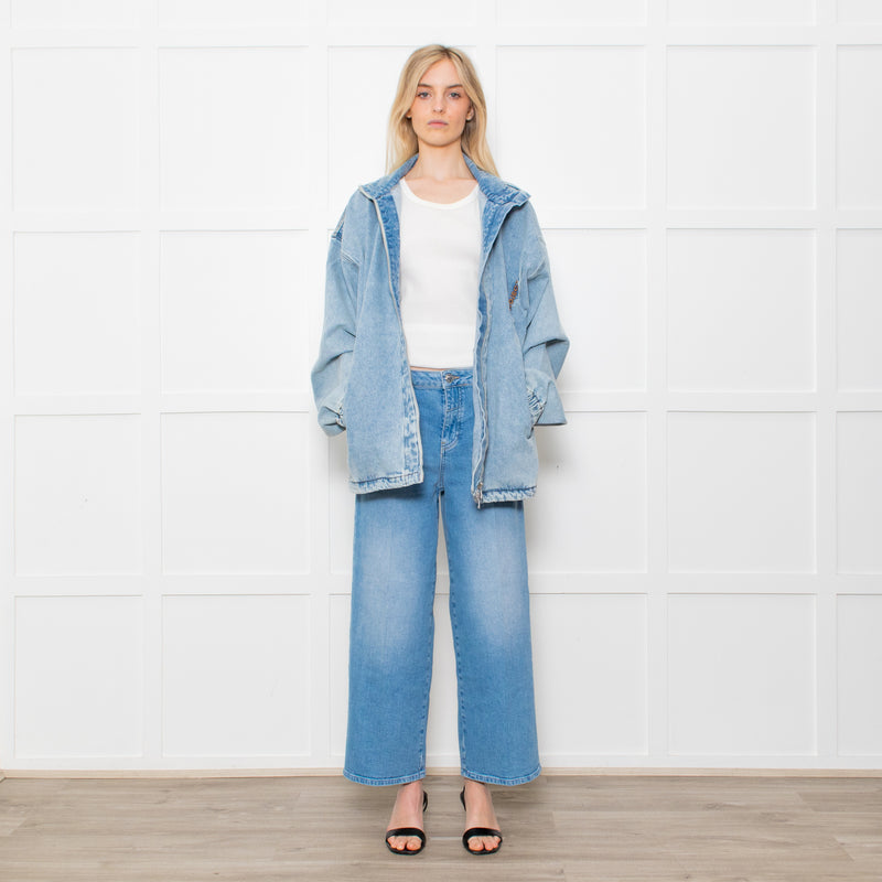 Y Project Pale Wash Denim Zip Up Jacket
