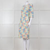 Dolce & Gabbana Pastel Pink Green  Floral Print Lace Dress