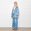 Y Project Pale Wash Denim Zip Up Jacket