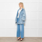 Y Project Pale Wash Denim Zip Up Jacket