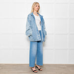 Y Project Pale Wash Denim Zip Up Jacket