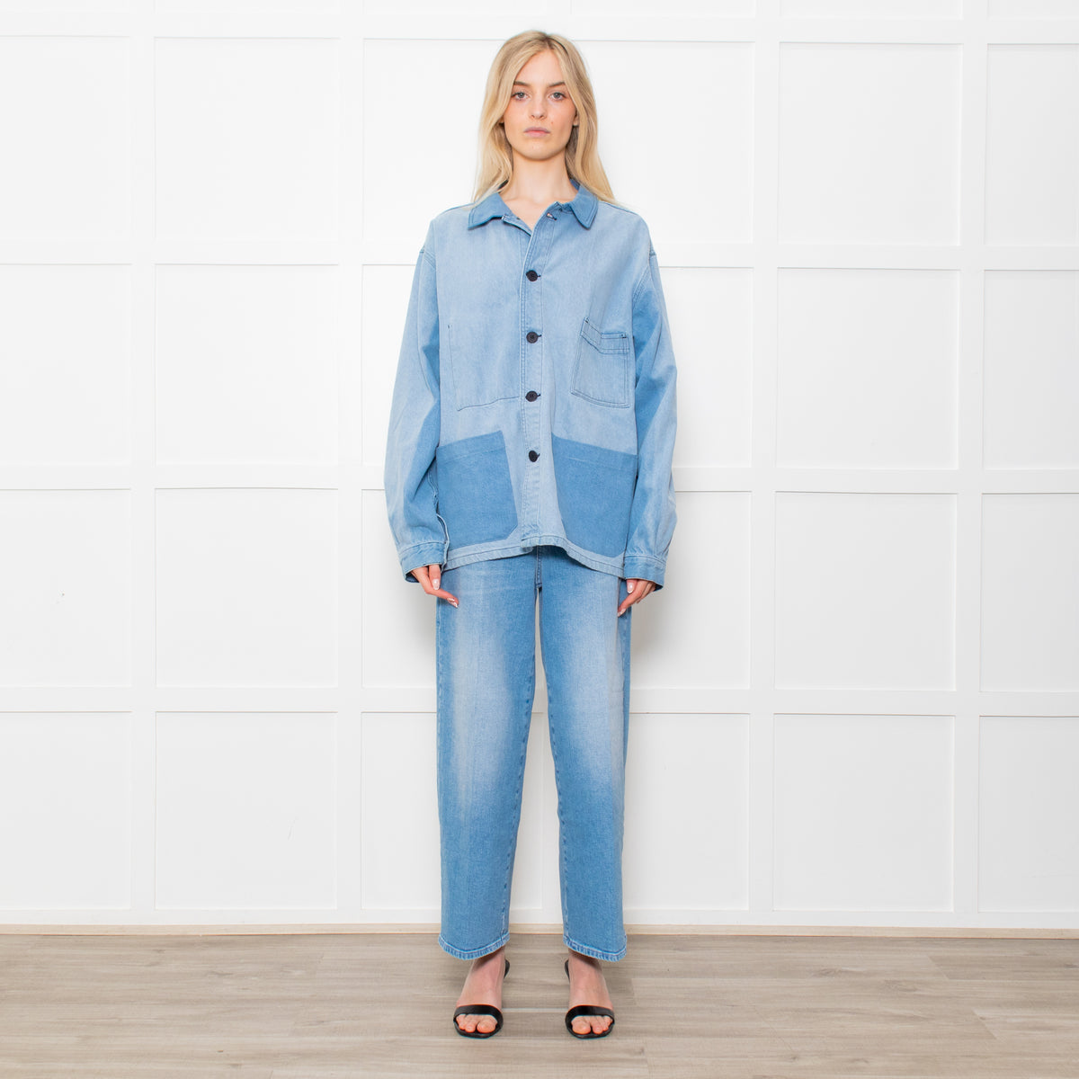 Raey Light Wash Denim Shacket