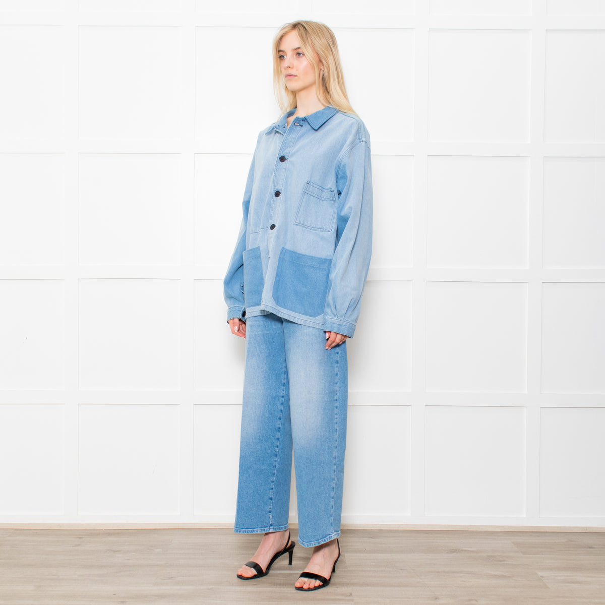 Raey Light Wash Denim Shacket