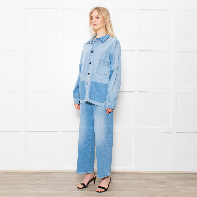 Raey Light Wash Denim Shacket