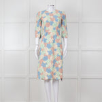 Dolce & Gabbana Pastel Pink Green  Floral Print Lace Dress