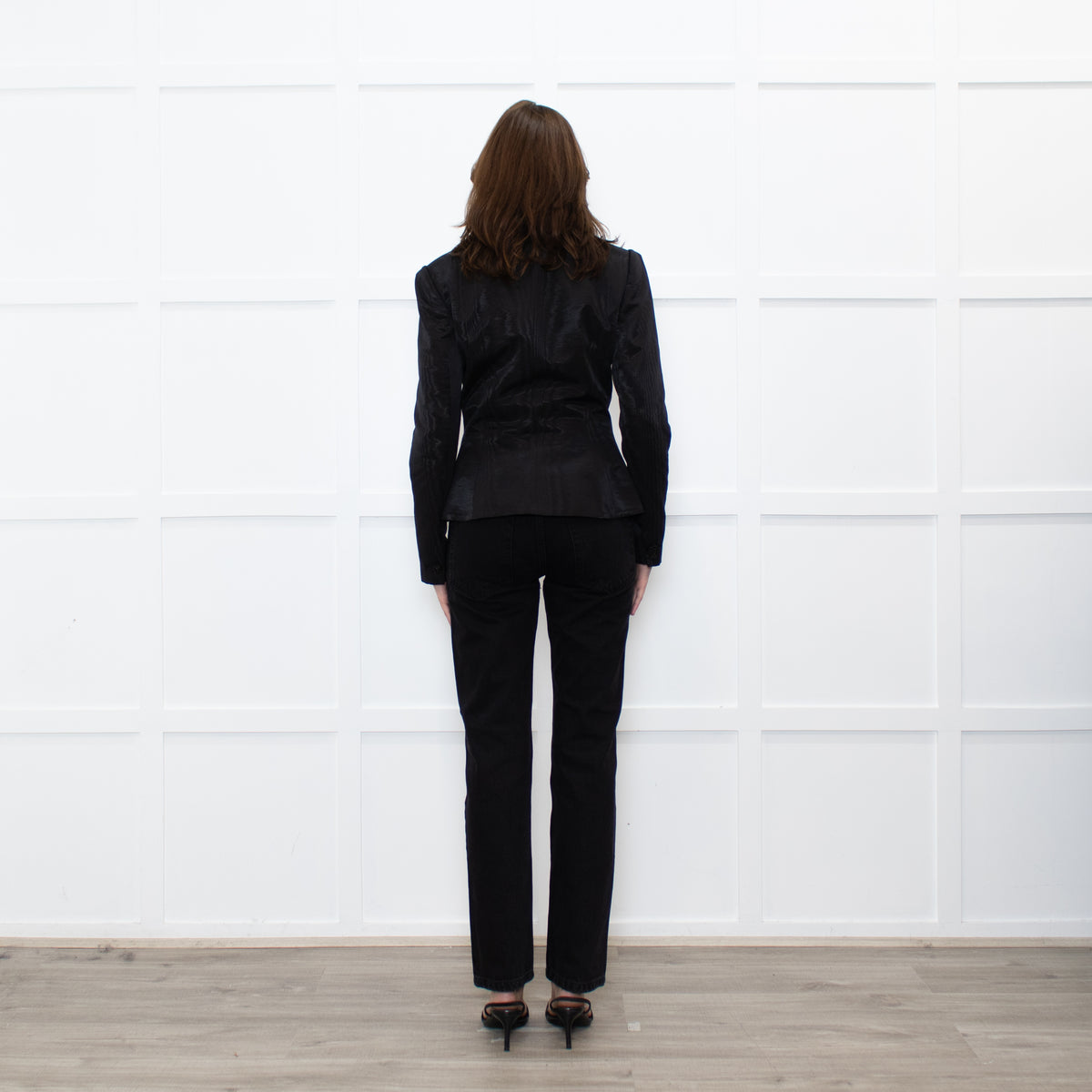 Wiederhoeft Black Shiny Marble Effect  Fabric Jacket