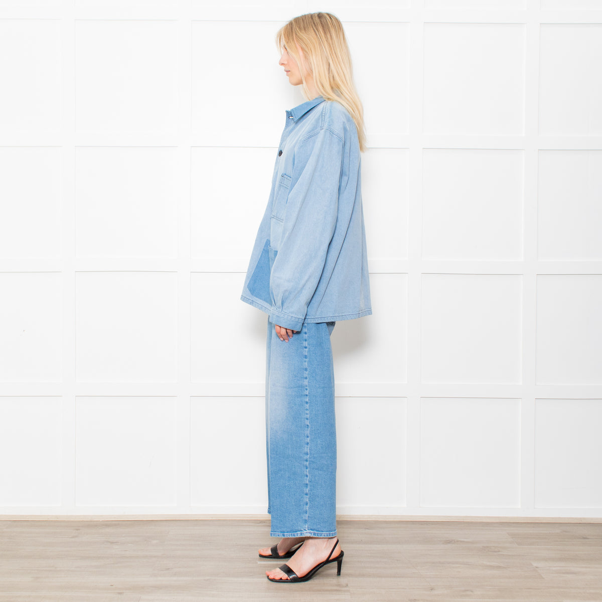 Raey Light Wash Denim Shacket