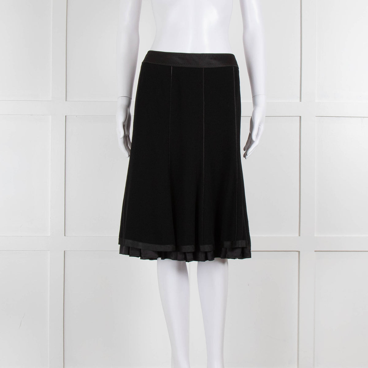Strenesse Black Panelled A Line Skirt