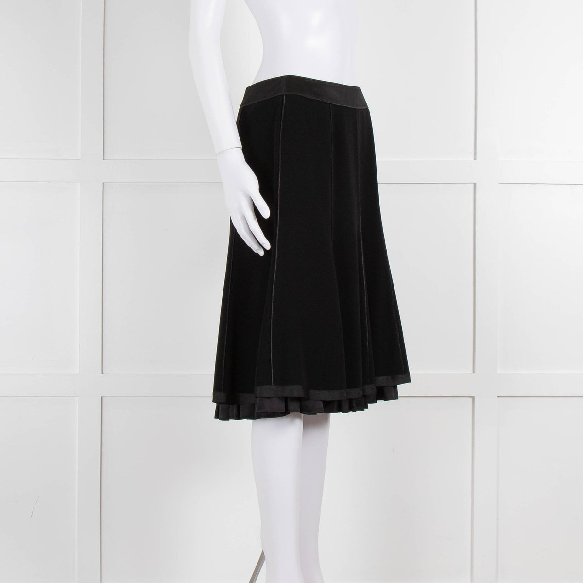 Strenesse Black Panelled A Line Skirt