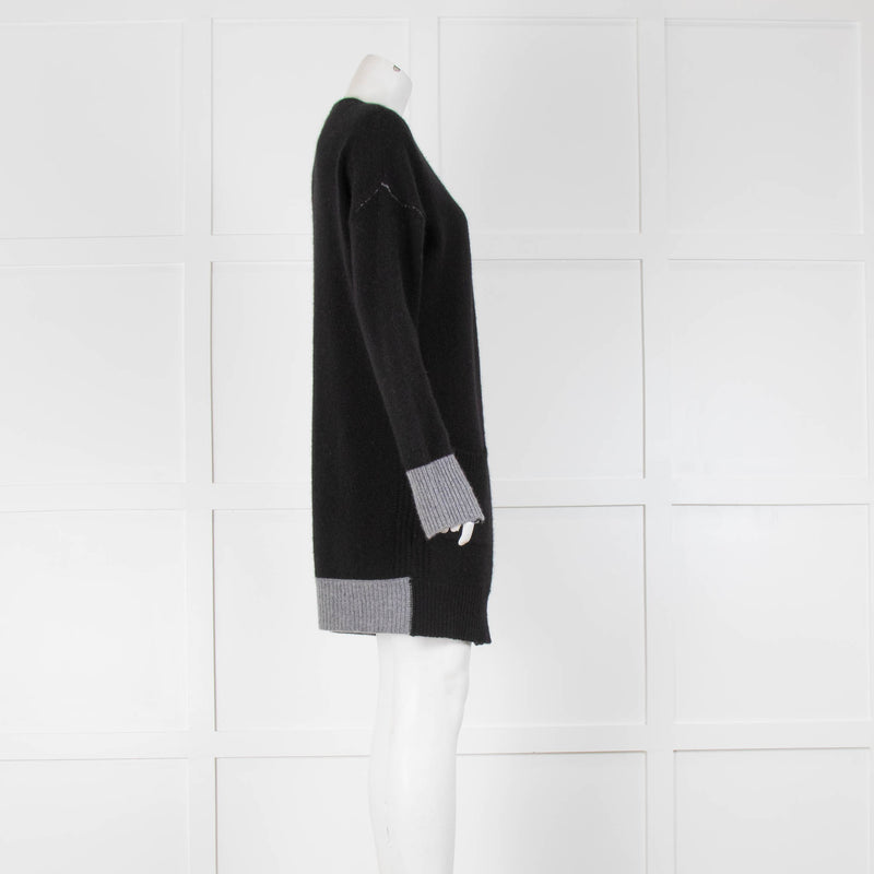 360 Cashmere Black Long Line Cardigan