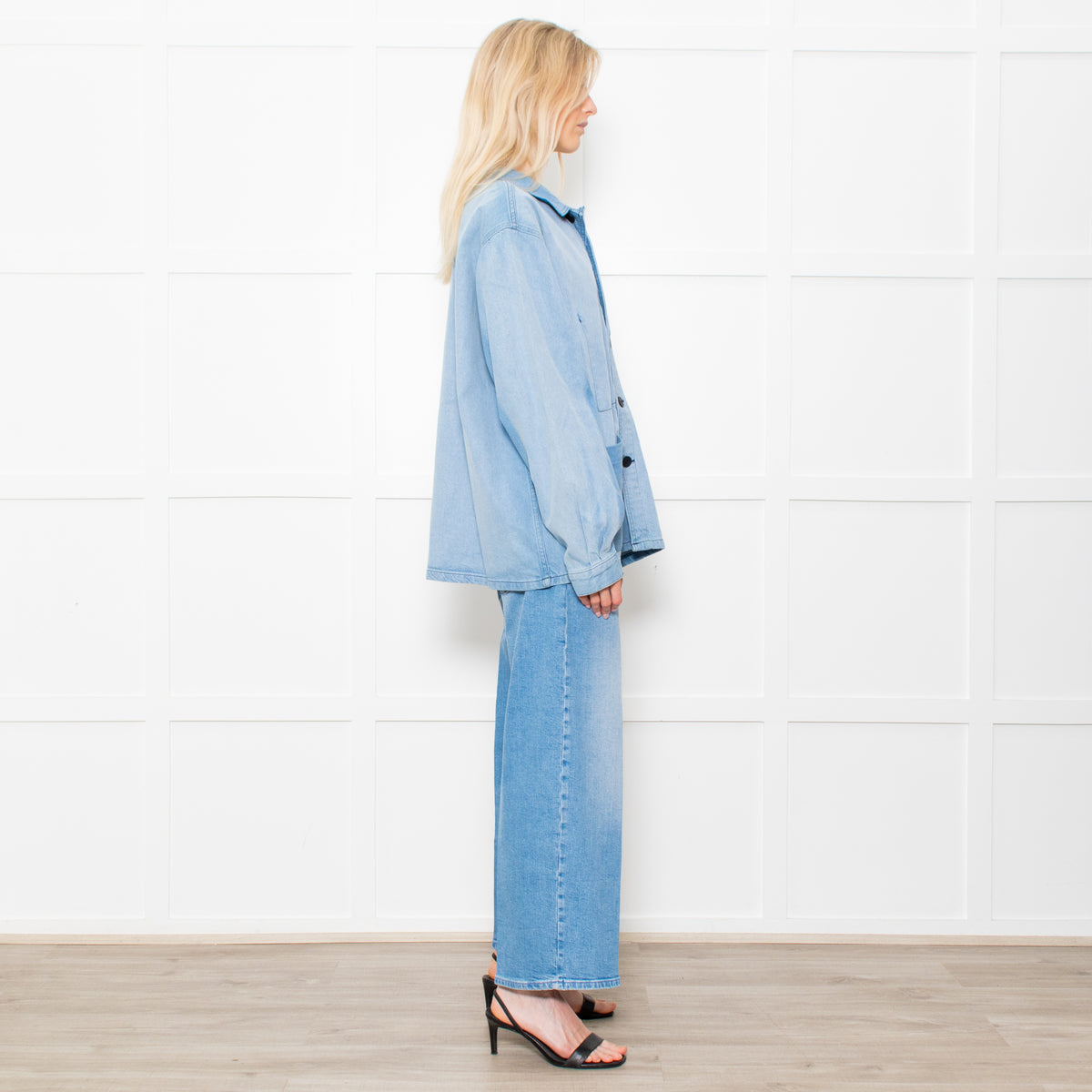 Raey Light Wash Denim Shacket