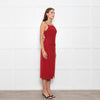Staud Brick Red Button Front Strappy Shift Dress