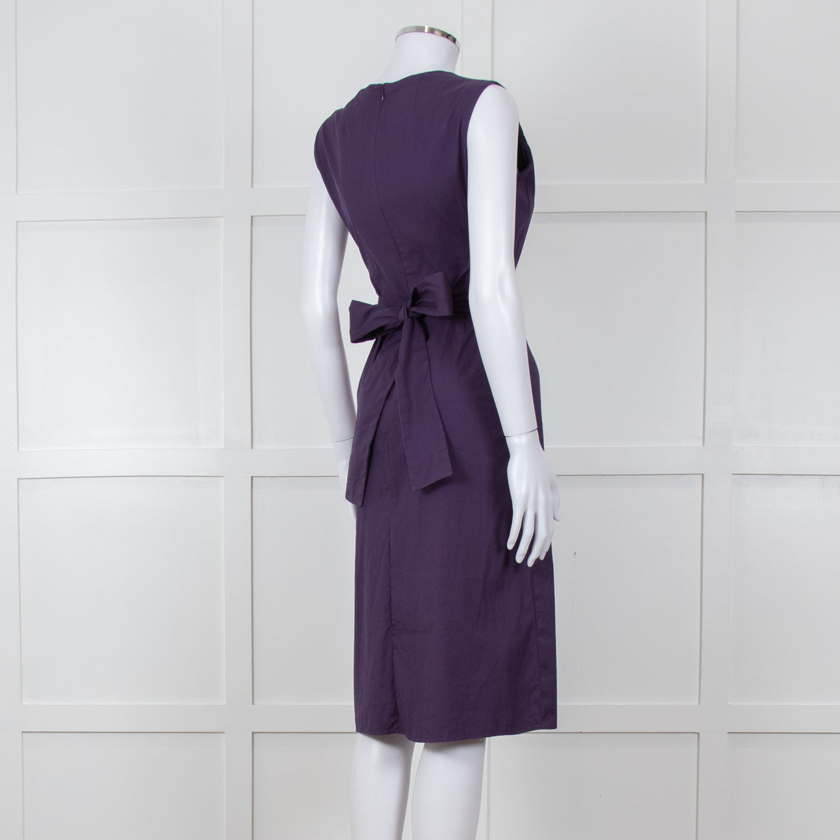 'S Max Mara Purple Cotton  V-Neck Dress