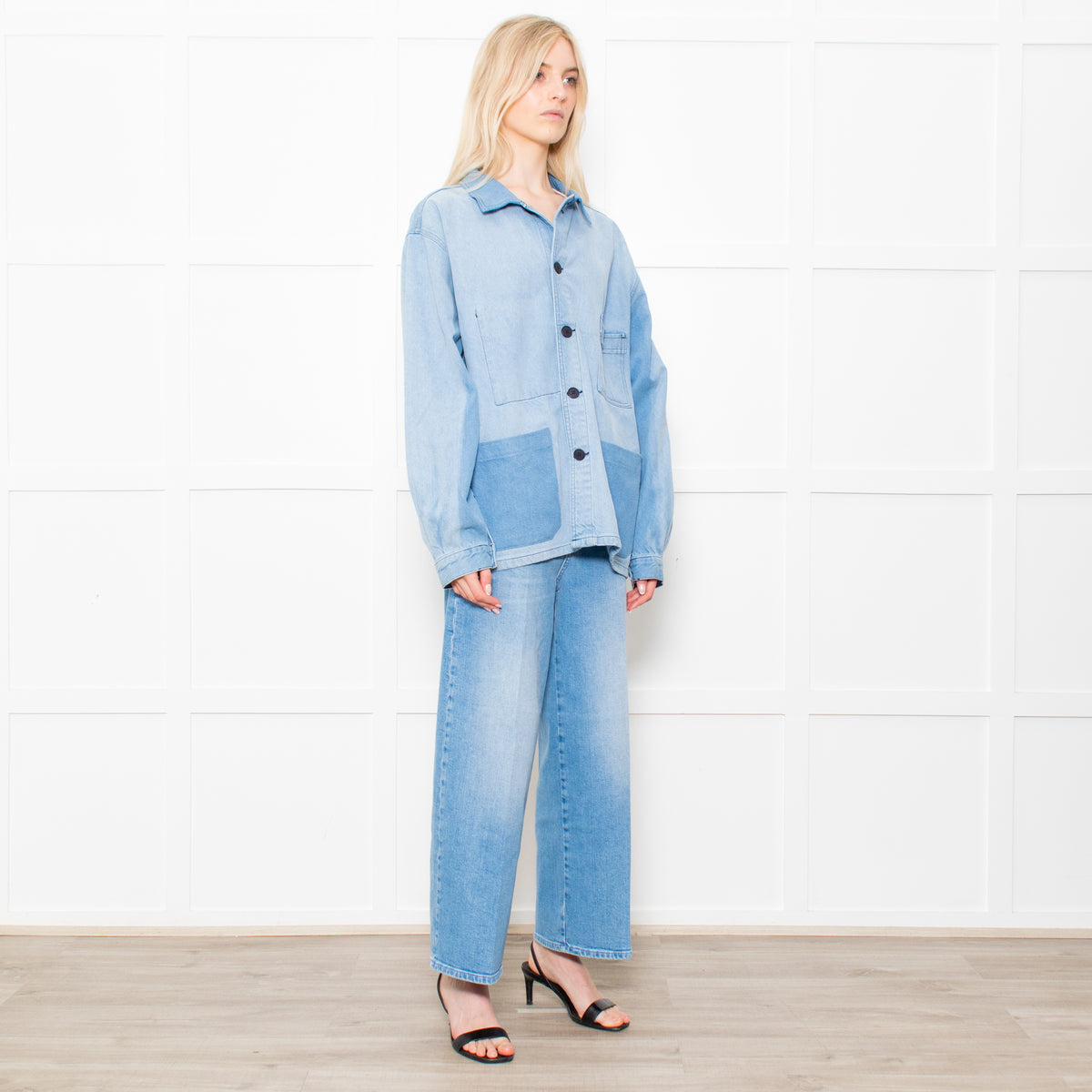 Raey Light Wash Denim Shacket