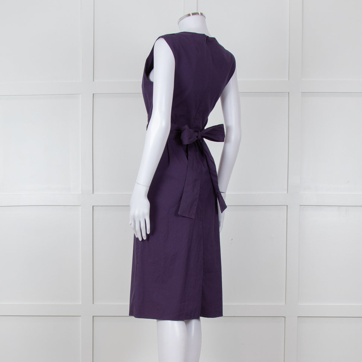 'S Max Mara Purple Cotton  V-Neck Dress