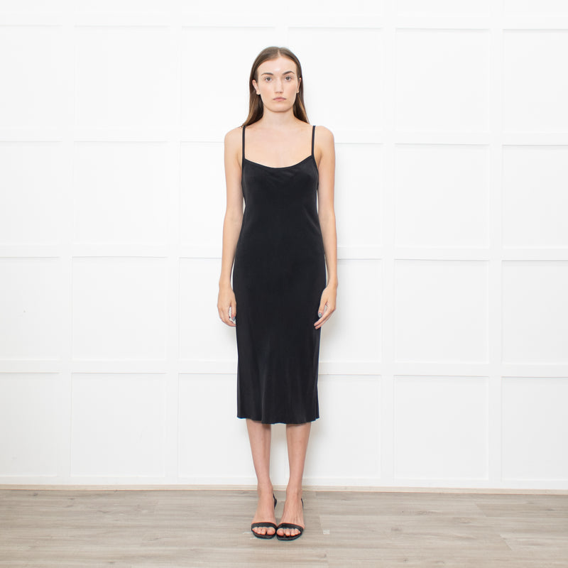 Joseph Black Silk Midi Slip Dress