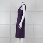 'S Max Mara Purple Cotton  V-Neck Dress