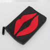 LuLu Guinness Black Red Lip Make Up Pouch
