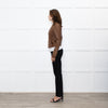 Michael By Michael Kors Tan Gold Chain Trim Leather Jacket