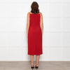 Staud Brick Red Button Front Strappy Shift Dress