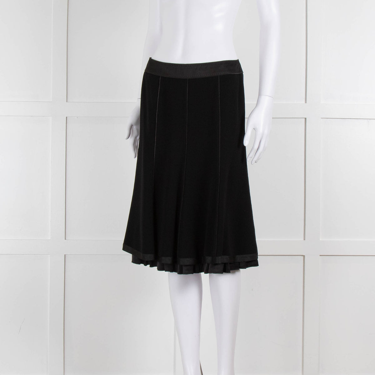 Strenesse Black Panelled A Line Skirt
