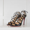 Christian Louboutin Aqueduchesse Black Open Toe Strappy Sandals