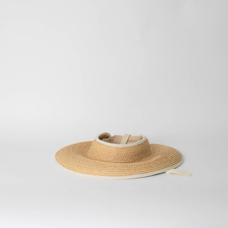 Helen Kaminski Neutral Straw Mia Visor Sun Hat