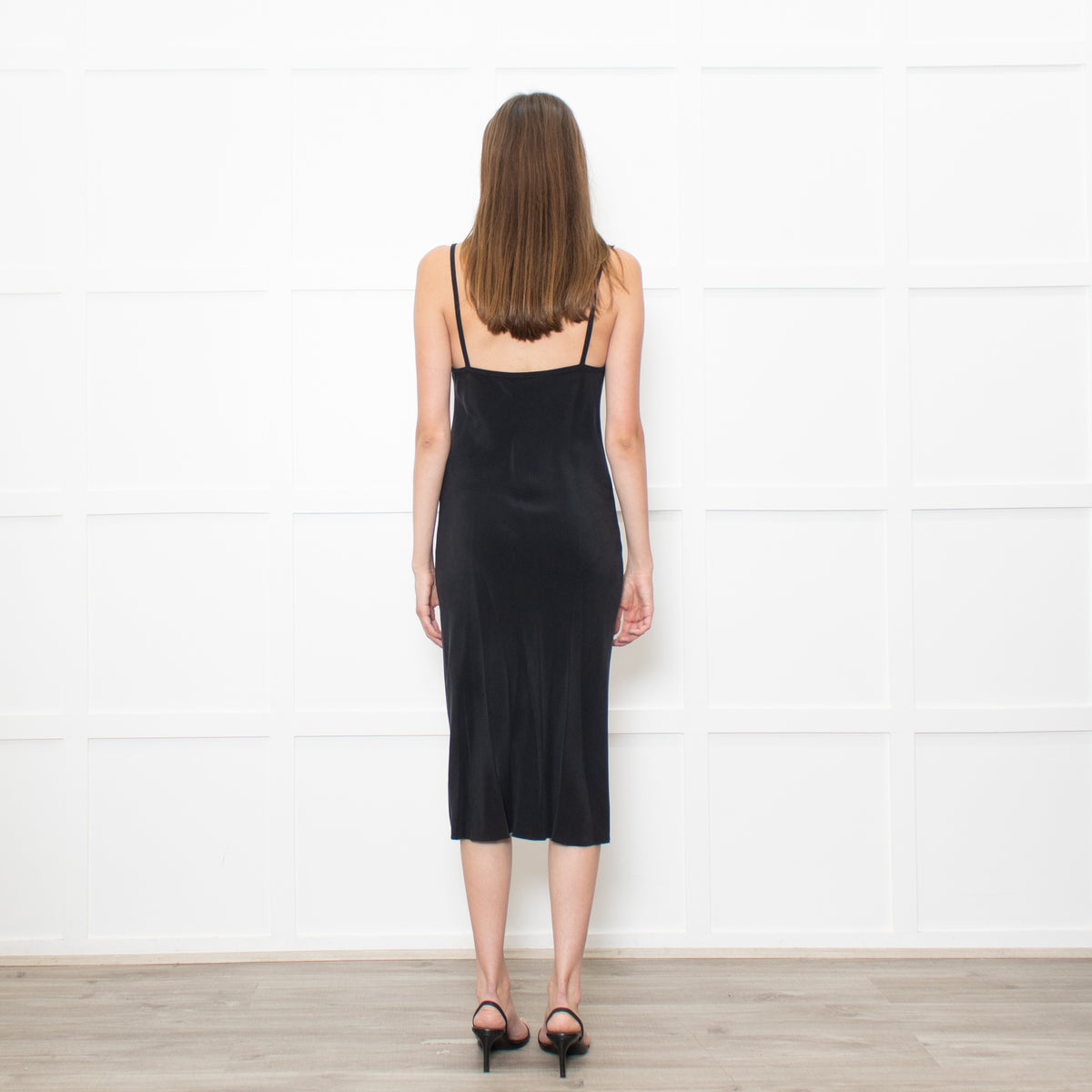 Joseph Black Silk Midi Slip Dress