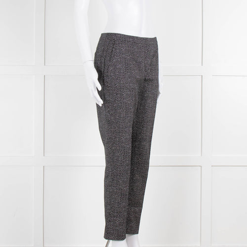 Piazza Sempione Blue and White Dotted Cotton Trousers