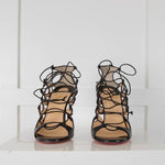 Christian Louboutin Aqueduchesse Black Open Toe Strappy Sandals