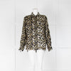 7 For All Mankind Cream And Black Animal Print Shirt