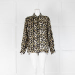 7 For All Mankind Cream And Black Animal Print Shirt