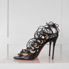 Christian Louboutin Aqueduchesse Black Open Toe Strappy Sandals