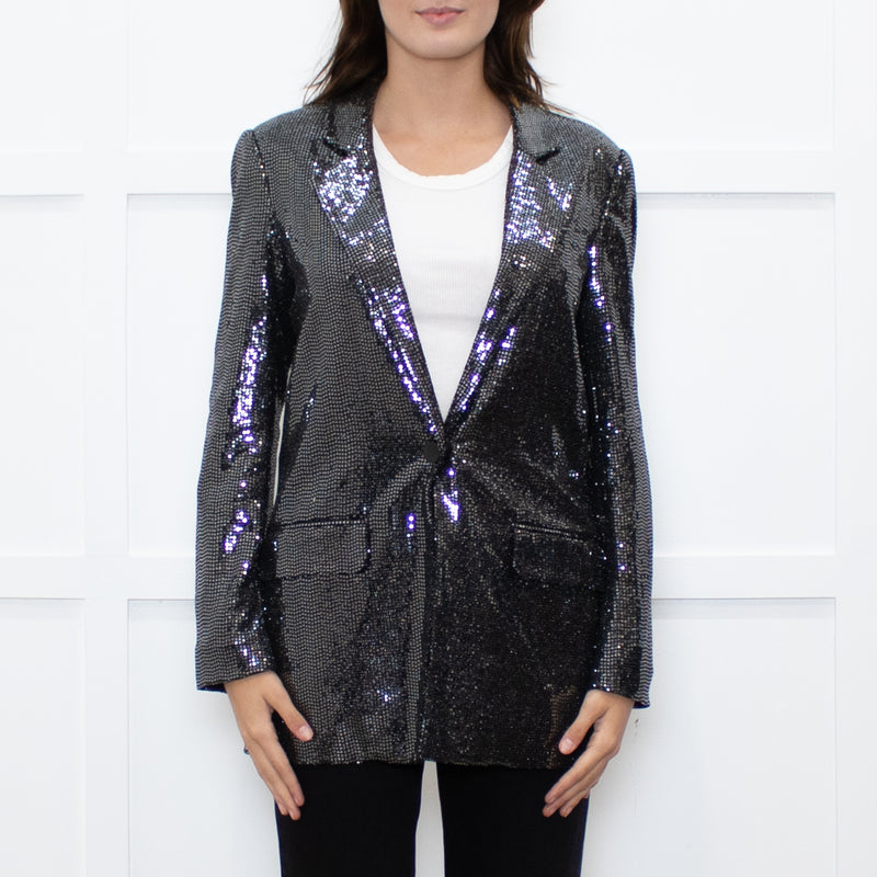 Second Female Black Silver Sequined Blazer