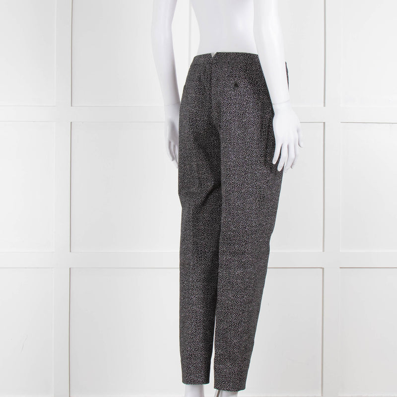 Piazza Sempione Blue and White Dotted Cotton Trousers