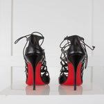 Christian Louboutin Aqueduchesse Black Open Toe Strappy Sandals